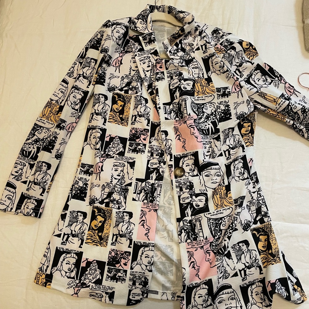 Comic pop art statement blazer